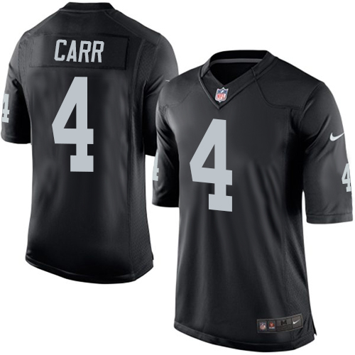 Men's Limited Derek Carr Nike Jersey Black Home - #4 NFL Oakland Raiders